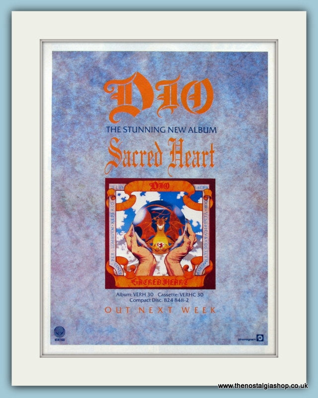 Dio Sacred Heart 1985 Original Advert (ref AD4451)