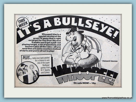 Whoopee  With Free Bullseye Game Original Advert 1982 (ref AD6411)
