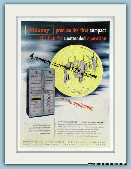 Plessey P.V.R. 80 Radio Terminal. Original Advert 1953 (ref AD4240)
