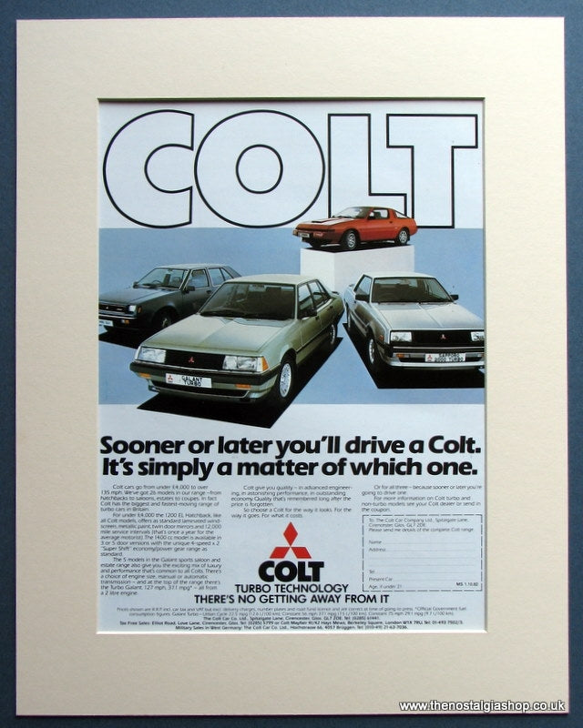 Colt Turbos Galant, Sapporo 1982 Original Advert (ref AD1476)
