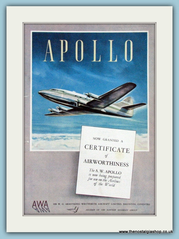 Apollo  Original Advert 1951 (ref AD4264)