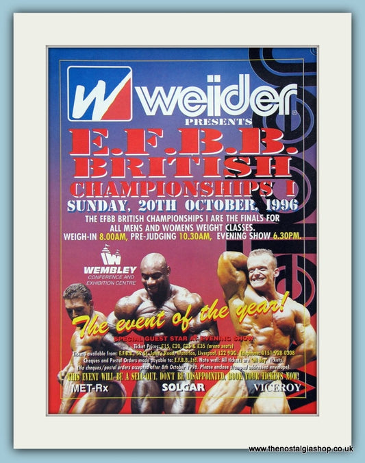 E.F.B.B British Championships Original Advert 1996 (ref AD3940)