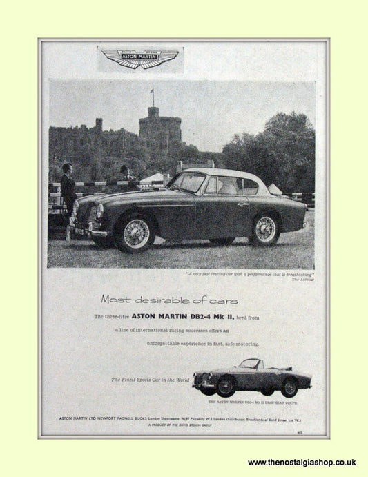 Aston Martin DB2-4 MK II 1955 Original Advert (ref AD6708)