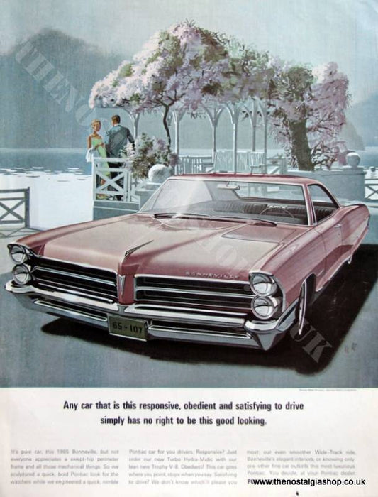 Pontiac Bonneville Original Advert 1965 (ref AD4065)