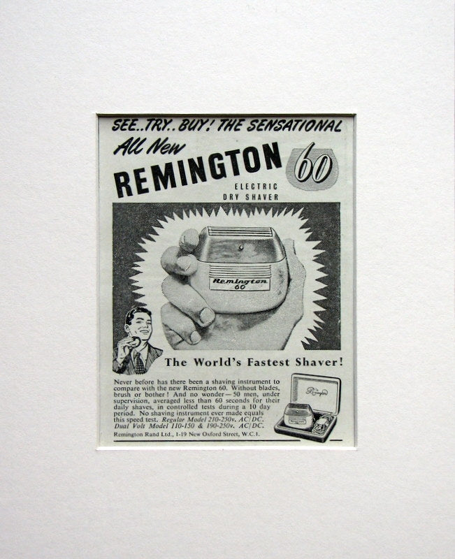 Remington 60 Dry Shaver 1953 Original Advert (ref AD1529)