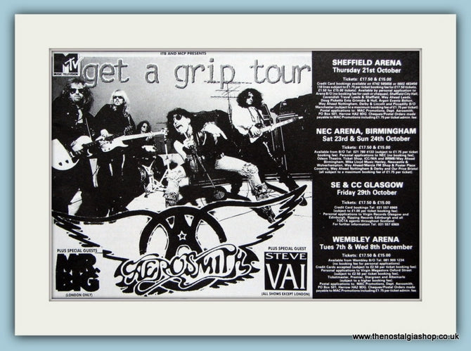 Aerosmith, Get A Grip Tour 1993 Original Advert (ref AD3118)