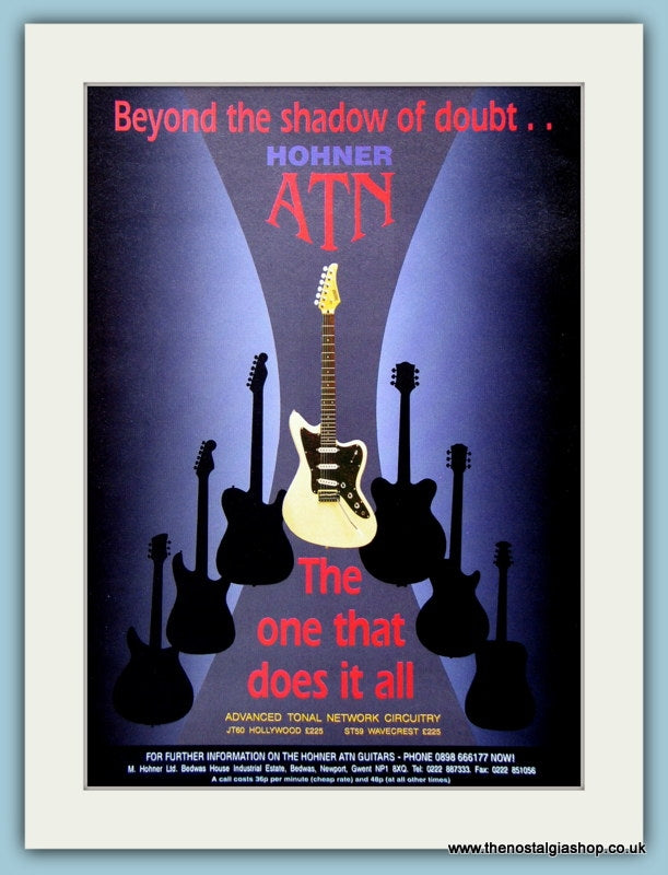Hohner ATN Guitars Original Advert 1991 (ref AD2725)