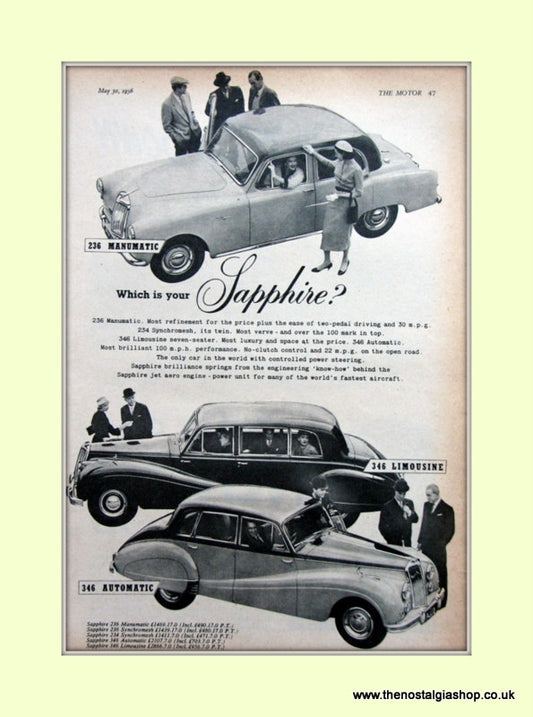 Armstrong Siddeley 236 Manumatic 346 Automatic Original Advert 1956 (ref AD6661)