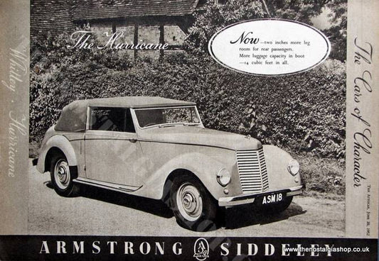 Armstrong Siddeley Hurricane 1952 Original Advert (ref AD1469)