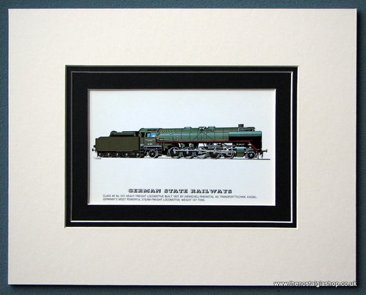 German State Railways Class 45 No:001 Heavy Freight Mounted Print (ref SP57)