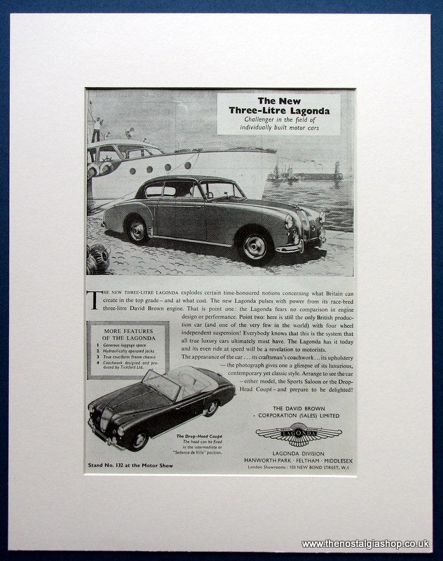 Lagonda Three-Litre 1953 Original Advert (ref AD1685)