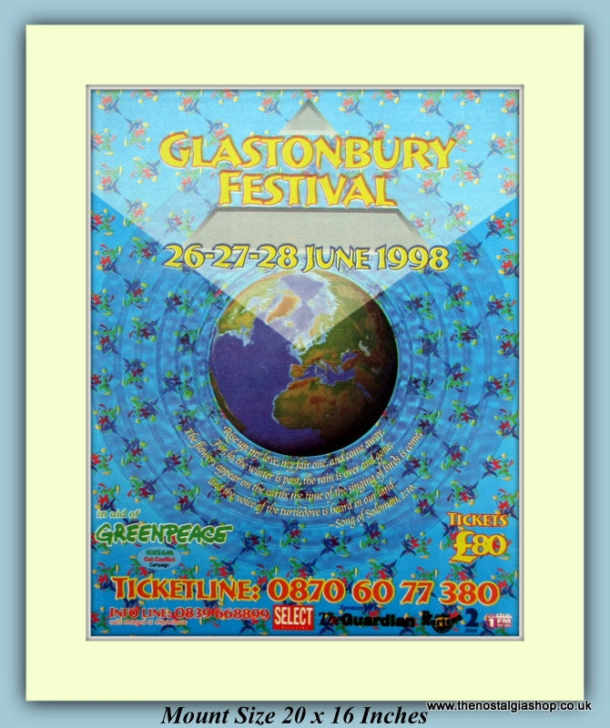 Glastonbury Festival 1998 Original Advert (ref AD9032)
