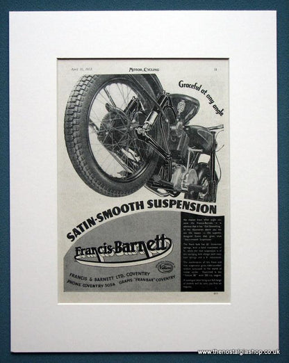 Francis - Barnett. Set of 2 Original adverts 1953 & 1964 (ref AD1234)