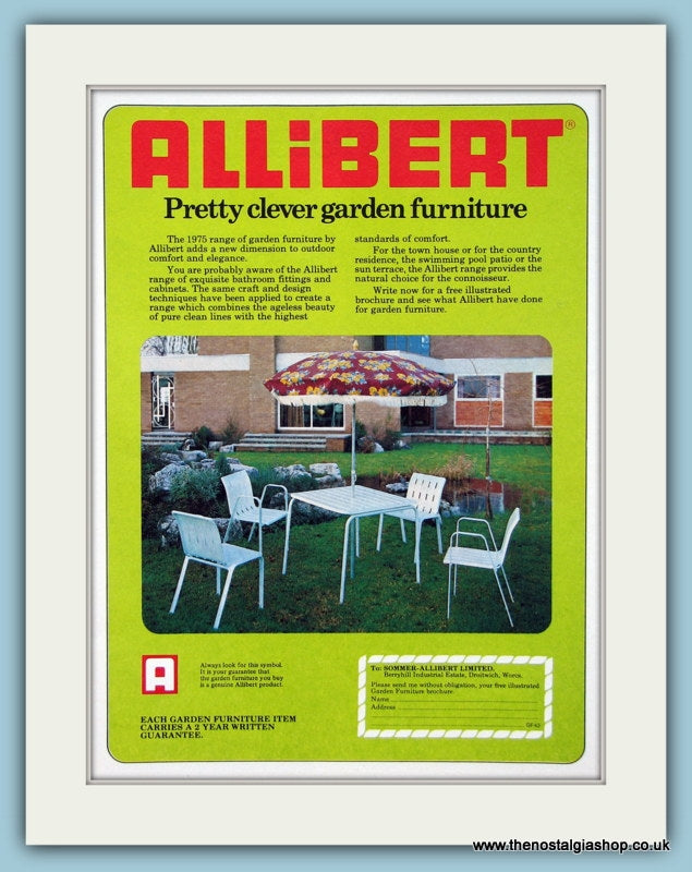 Allibert Garden Furniture Original Advert 1975 (ref AD2494)