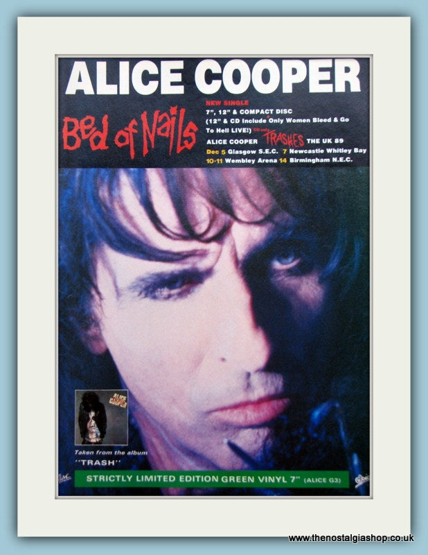 Alice Cooper Bed Of Nails 1989 Original Advert (ref AD3137)