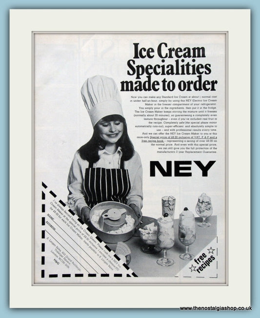 Ney Ice Cream Maker Original Advert 1974 (ref AD2491)