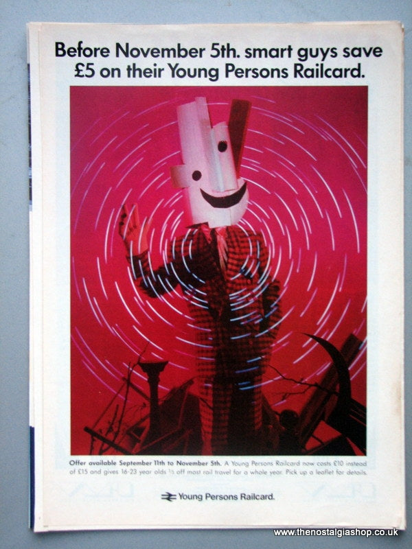 Young Persons Railcard Original Advert 1990 (ref AD6565)