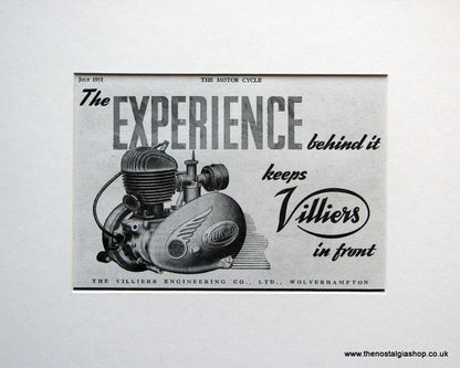 Villiers Engines. Set of 3 x Original adverts 1950s (ref AD1609)