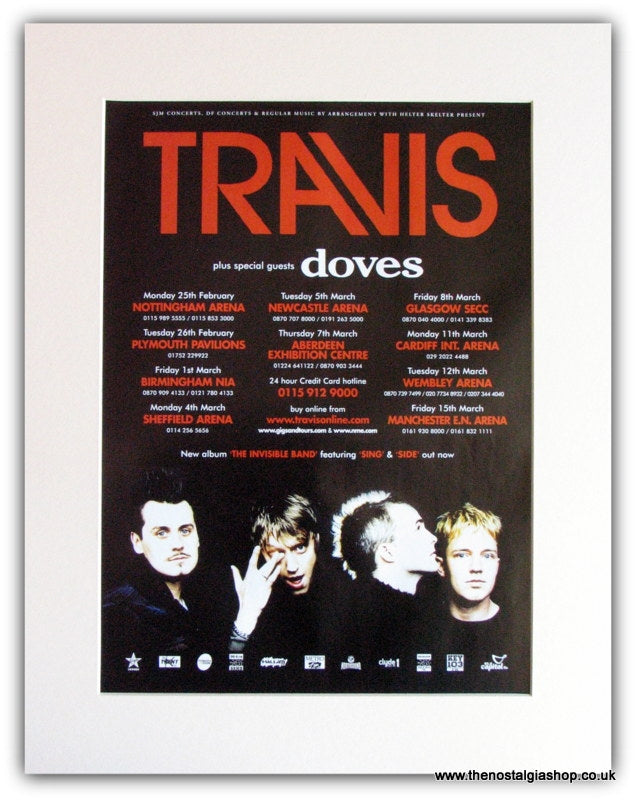 Travis Tour Advert 2001 (ref AD1802)