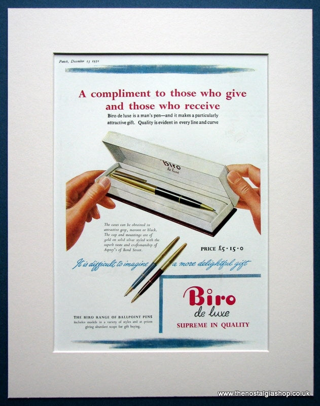 Biro de luxe. Original advert 1950 (ref AD1012)