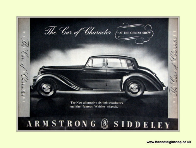 Armstrong Siddeley At The Geneva Show Original Advert 1952 (ref AD6677)
