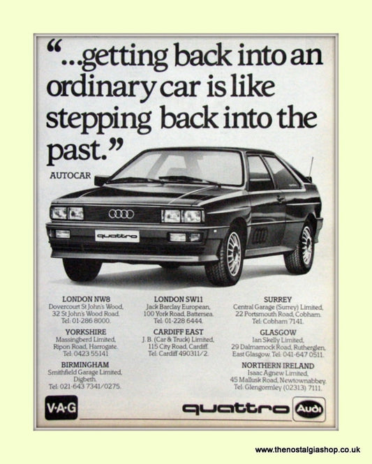 Audi Quattro Original Advert 1981 (ref AD6773)