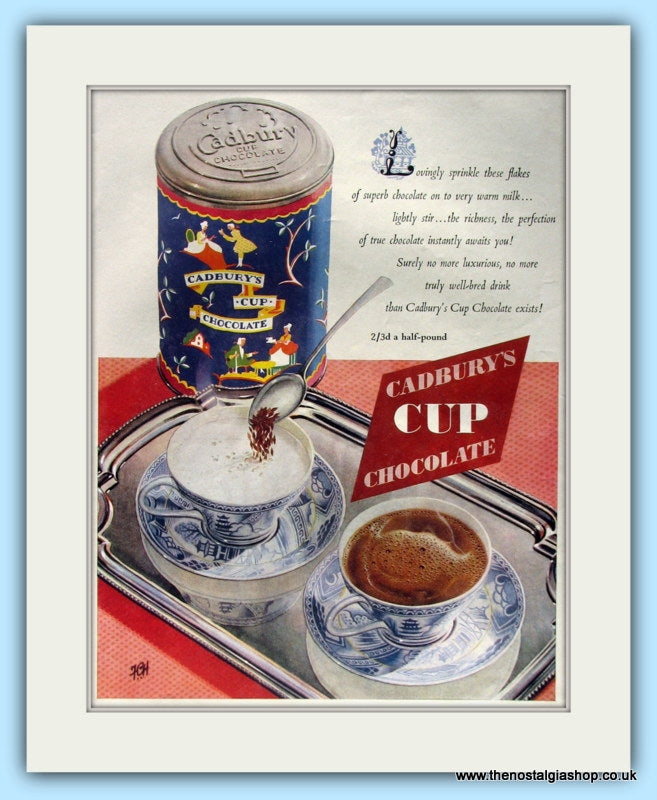 Cadbury's Cup Chocolate Drink Original Advert 1954 (ref AD4918)