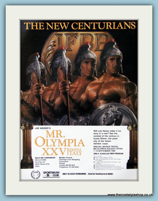 Joe Weider's Mr Olympia XXV Rimini Italy Original Advert 1989 (ref AD3950)