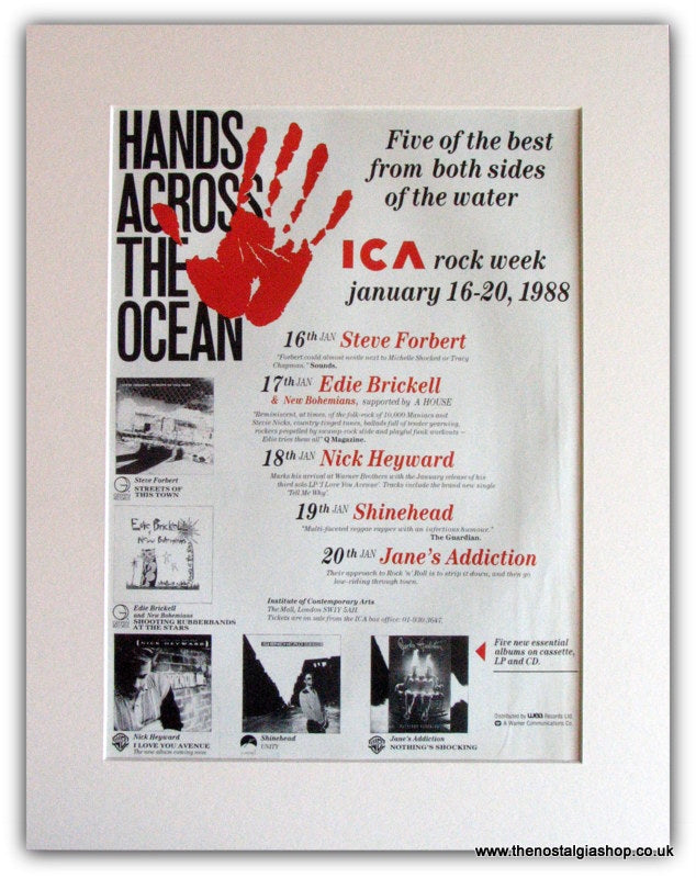 Hands Across The Ocean Rock Week Advert 1988 (ref AD1789)