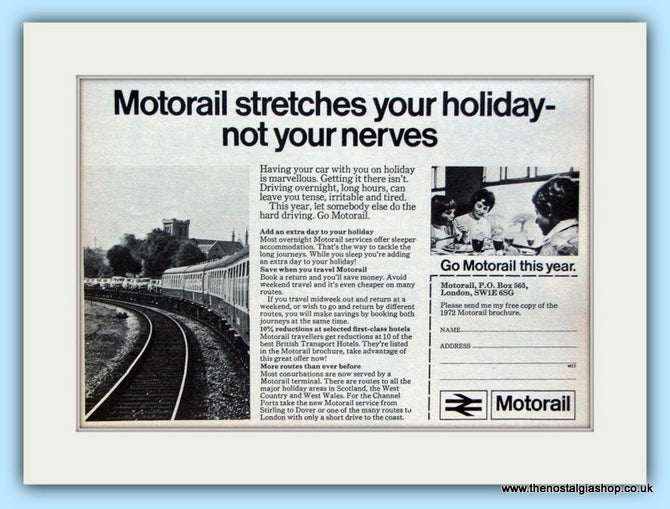 Motorail Original Advert 1972 (ref AD6544)