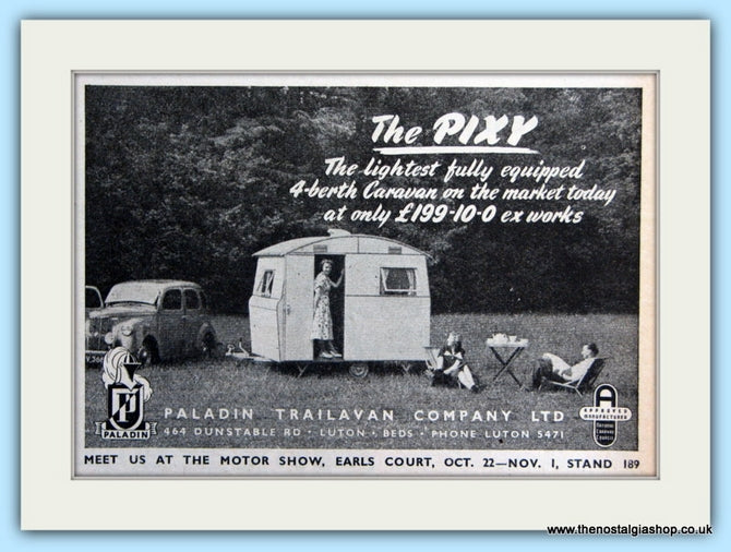 The Pixy 4 Berth Caravan Original Advert 1952 (ref AD6313)