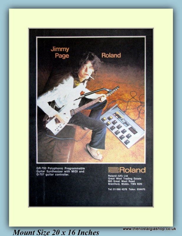 Roland GR-700 Guitar Synthesizer With Jimmy Page Original Advert 1984 (ref AD9084)