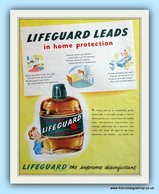 Lifeguard Disinfectant. Original Advert 1950 (ref AD8006)