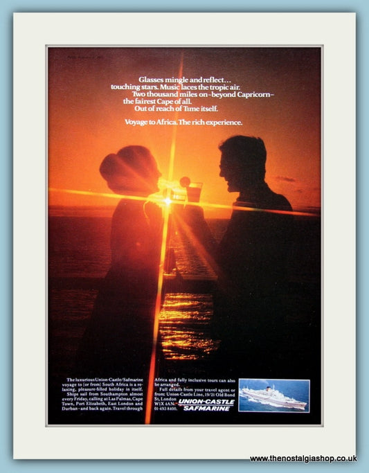 Union-Castle Safmarine Original Advert 1980's (ref AD2306)