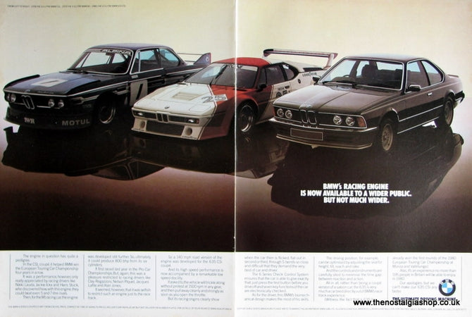 BMW CSL, BMW M1 & BMW 635 CSi Original Advert 1980 (ref AD 1649)
