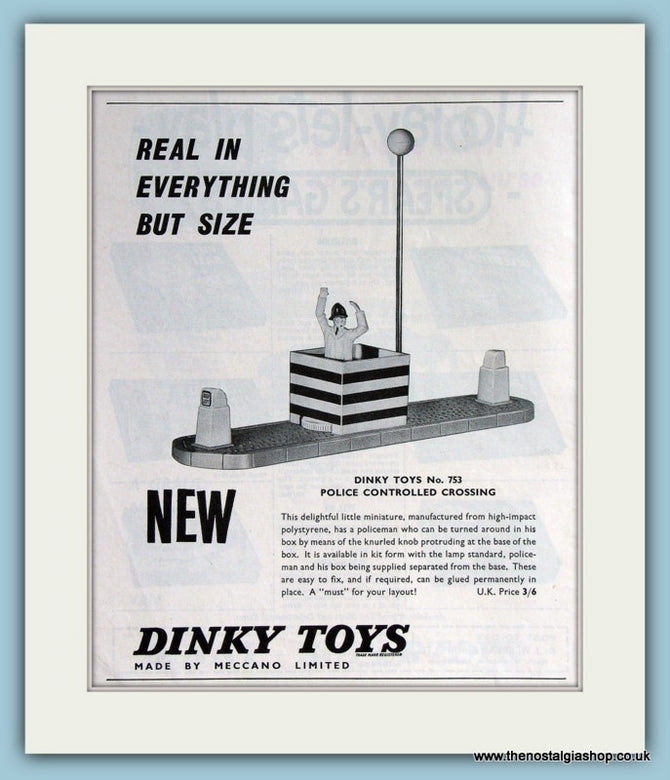 Dinky Toys, Police Crossing. Original Advert 1962 (ref AD2827)