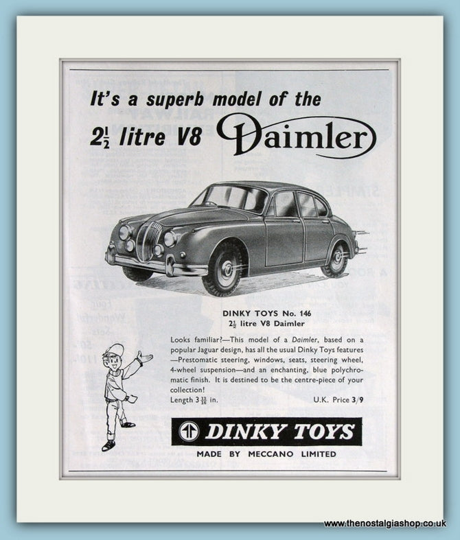 Dinky Toys Daimler V8 1962 Original Advert (ref AD2838)