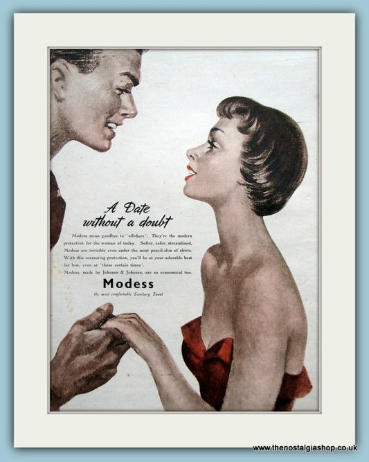 Modess Sanitary Towel, Original Advert 1951 (ref AD3523)