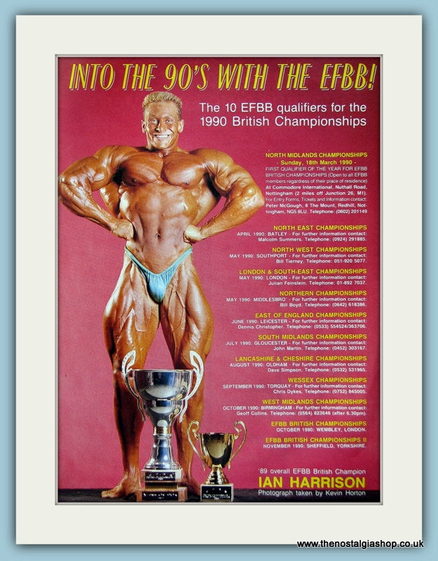 EFBB Bodybuilding Championships Dorian Yates Original Advert 1990 (ref AD3951)