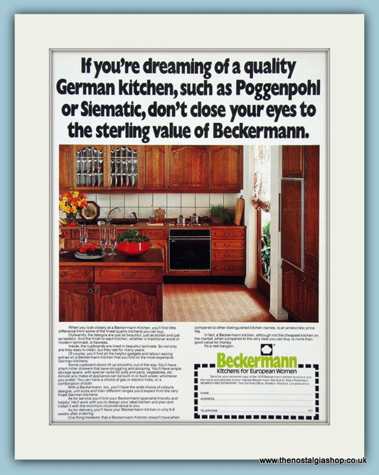 Beckermann Kitchen Furniture Original Advert 1977 (ref AD2788)
