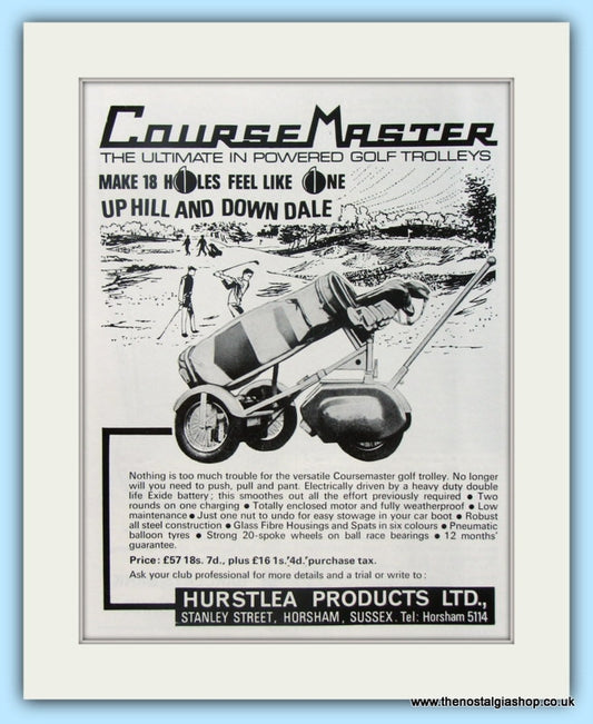 Coursemaster Golf Trolley. Original Advert 1969 (ref AD4762)