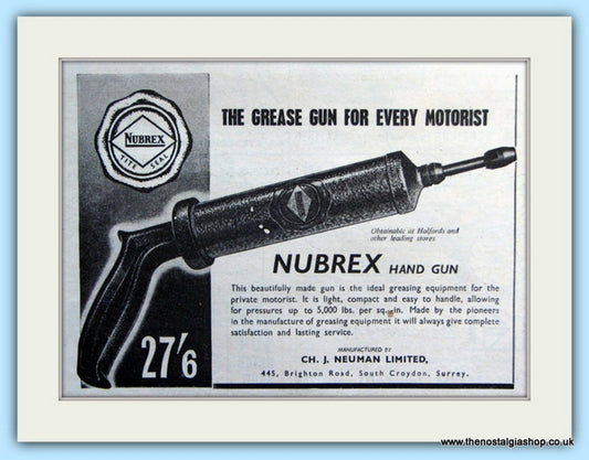 Nubrex Hand Grease Gun Original Advert 1953 (ref AD5093)