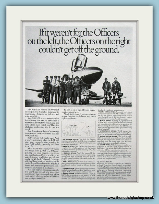 R.A.F Officers Original Advert 1981 (ref AD6288)