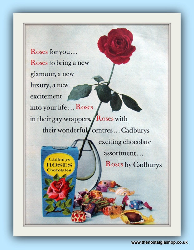 Cadburys Roses Chocolates Original Advert 1961 (ref AD8073)