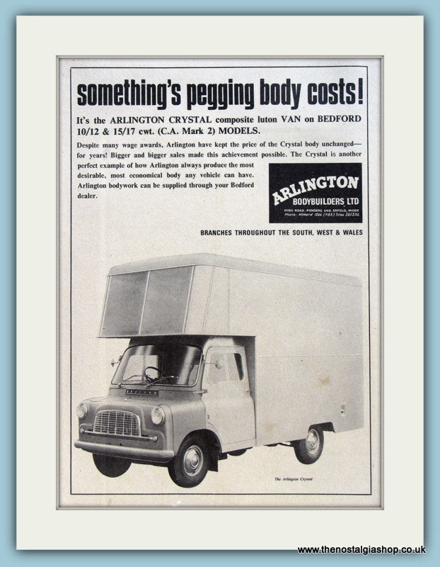 Arlington Crystal Bedford Van Original Advert 1966 (ref AD2974)