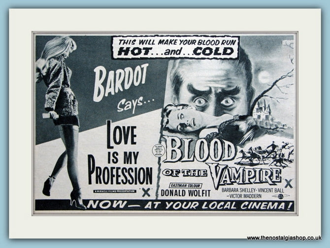 Love Is My Profession starring Brigitte Bardot, 1958 Original Advert (ref AD3236)