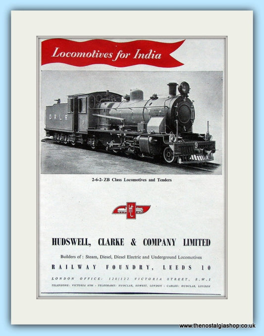 Hudswell, Clarke & Co. Ltd. Original Advert 1951 (ref AD6163)