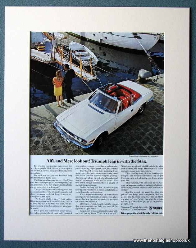 Triumph Stag 1970 Original Advert (ref AD1246)
