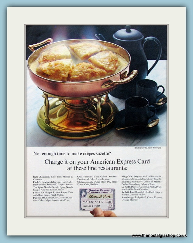 American Express Card Original Advert 1968 (ref AD4549)