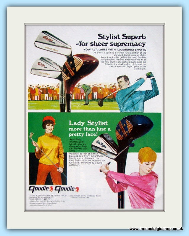 Goudie Stylist Superb Clubs. 2 x Original Adverts 1969 (ref AD4992)